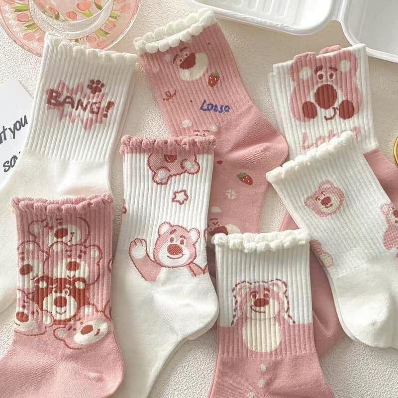 Tất Nữ Cổ Cao Gấu Dâu Dễ Thương - hình 1