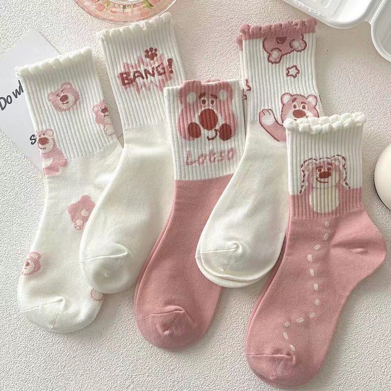 Tất Nữ Cổ Cao Gấu Dâu Dễ Thương - hình 3