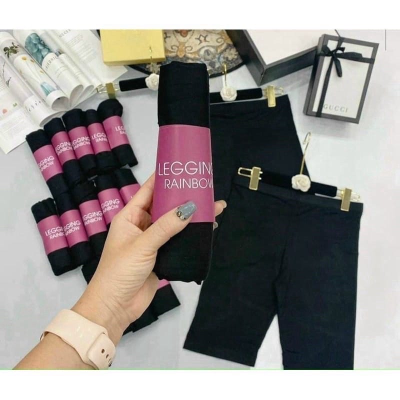 Quần Legging Lửng Cạp Chống Xổ Xoắn Chất Mềm Đẹp - hình 2