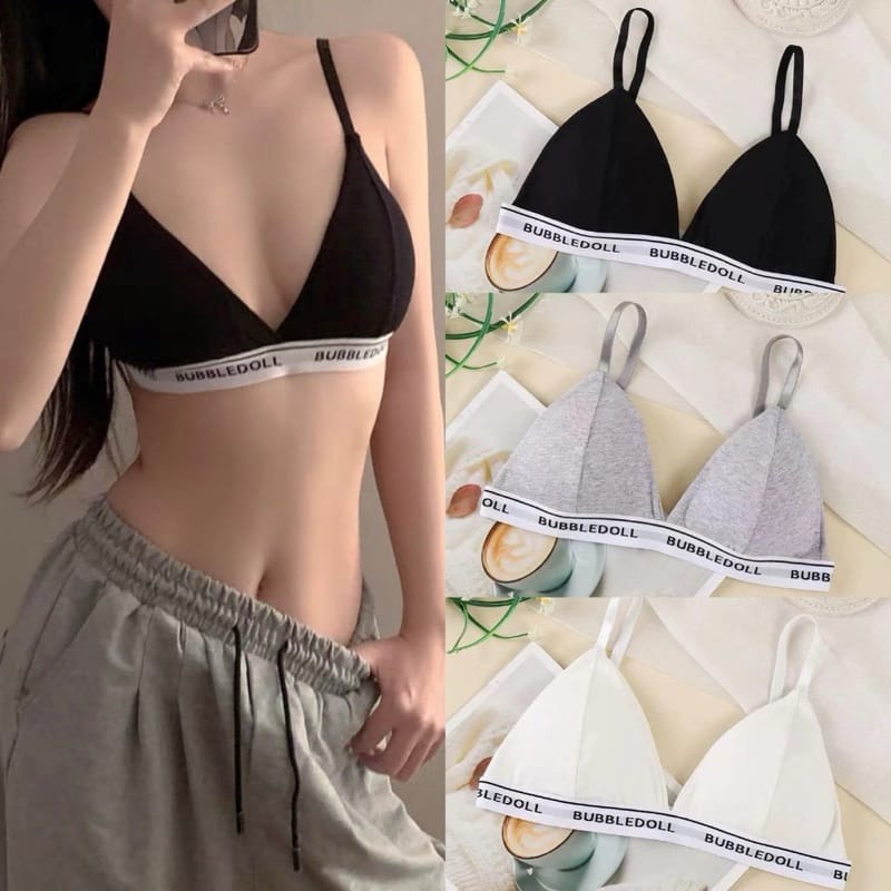 Áo Bra Cài Sau Mút Mỏng Không Gọng Dây Chữ Trẻ Trung